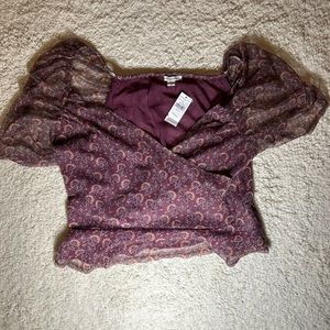 American Eagle Paisley Crop Peplum